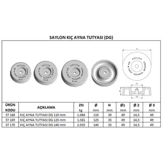 Kıç Ayna Tutyası DG 110 mm