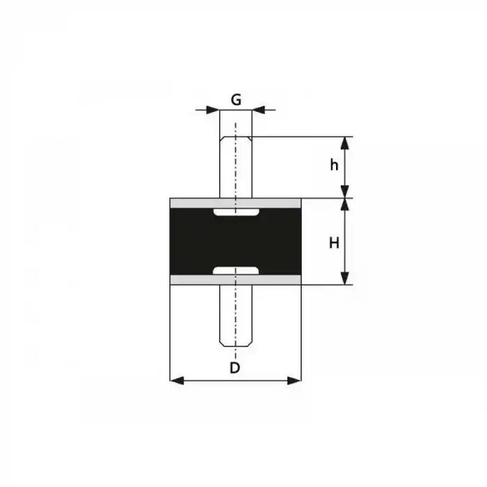 Darsenale A Tip Lastik Titreşim Takozu Pullu 12x20x8