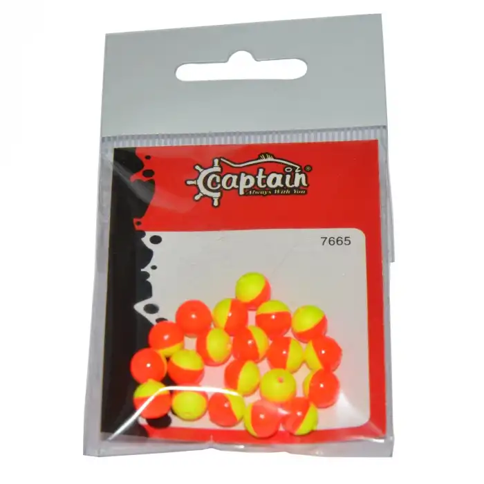 Captain 7665 Renkli Boncuk Yuvarlak 7,5mm Plastik Boncuk 20li Paket Yellow/Red