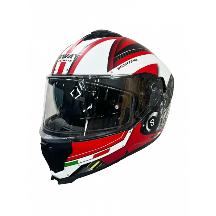 SWAY 865 FULL FACE ENGINE WHITE RED Medium