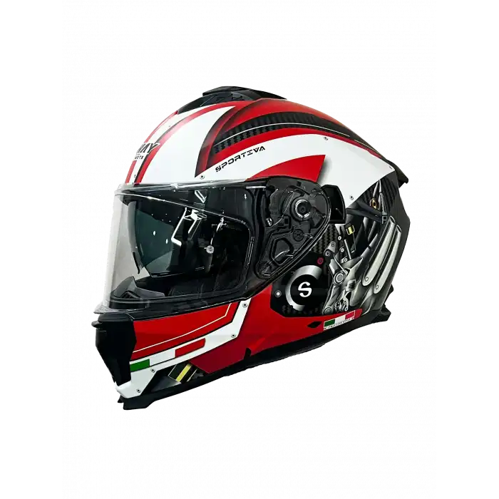 SWAY 865 FULL FACE ENGINE WHITE RED Medium