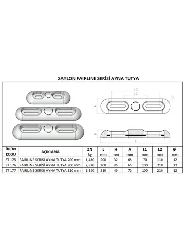 Fairline Serisi Ayna Tutya 200 mm