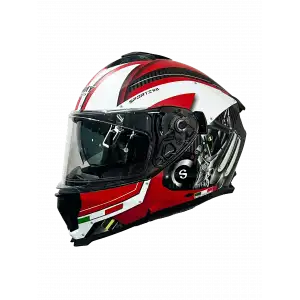 SWAY 865 FULL FACE ENGINE WHITE RED Medium