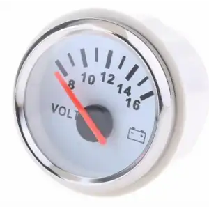 Voltmetre Gösterge Beyaz Marin Renkli Aydınlatma 52mm