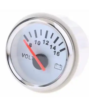 Voltmetre Gösterge Beyaz Marin Renkli Aydınlatma 52mm