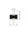 Darsenale A Tip Lastik Titreşim Takozu Pullu A2 Krom 15x15x8
