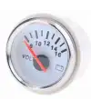 Voltmetre Gösterge Beyaz Marin Renkli Aydınlatma 52mm