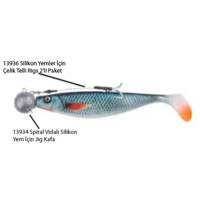 Balzer 13936 Silikon Yemler İçin Çelik Telli Rigs 2li Paket 13 cm