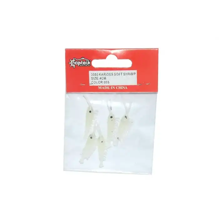 Captain 3050 Silikon Karides 4cm Suni Yem 5li Paket 005