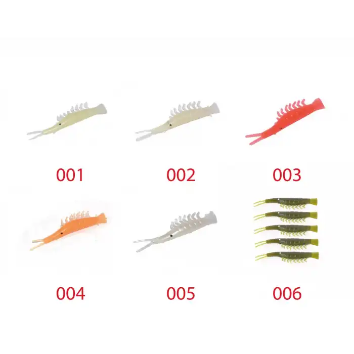 Captain 3052 Silikon Karides 6cm Suni Yem 5li Paket 001