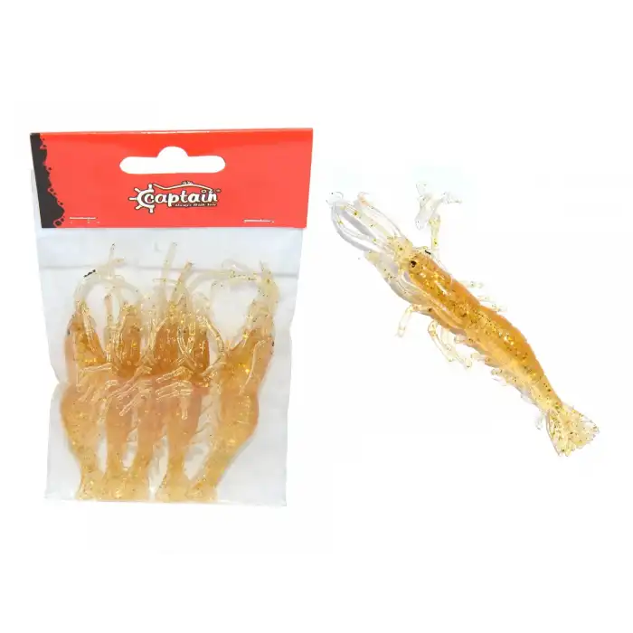 Captain 3060 Silikon Karides 9cm Suni Yem 5li Paket