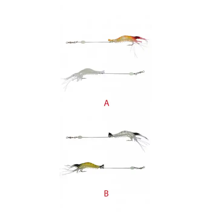 Captain 3063 Silikon Karides Takım 10cm Suni Yem 2li Set B