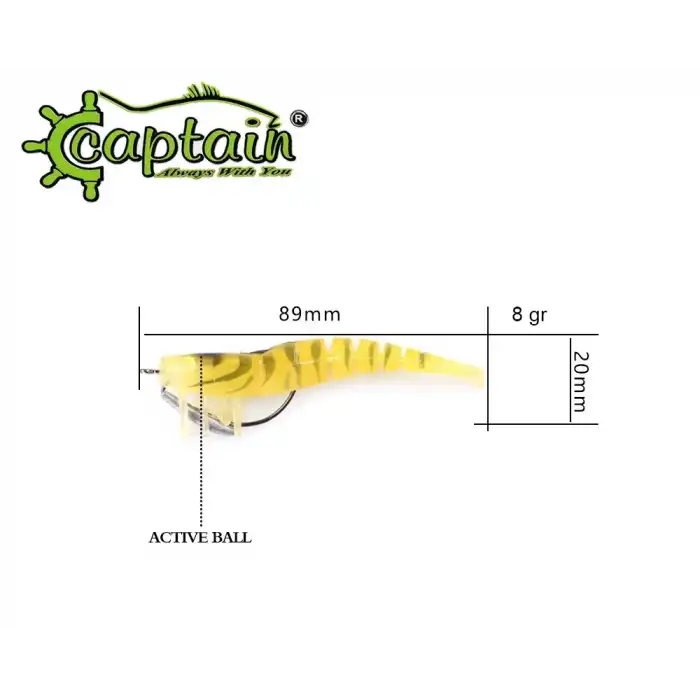 Captain 3064 Silikon Karides 3D 8.5 cm Suni Yem 8gr 05