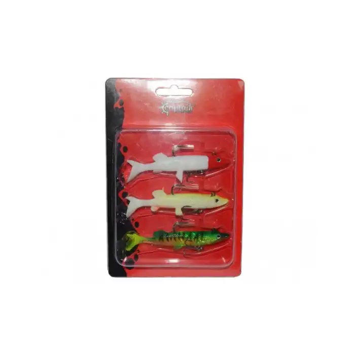 Captain 3068 Pluse Soft Turna Silikonu 3lü Mix Set Suni Yem 14 cm