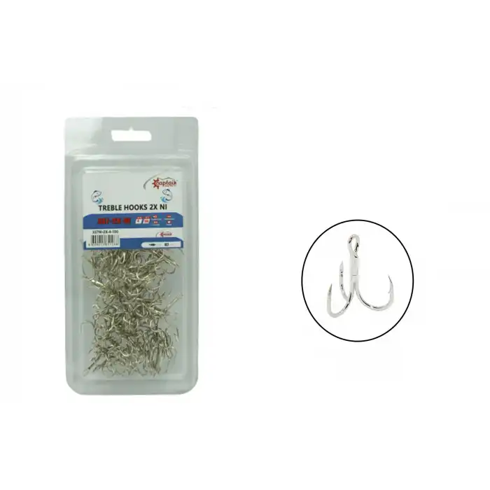 Captain 337 Üçlü İğne Sahte Balık İçin 100lü Kutu Nikel 4