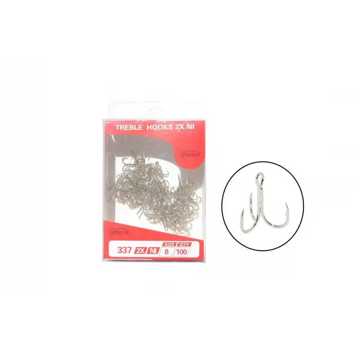 Captain 337 Üçlü İğne Sahte Balık İçin 100lü Kutu Nikel 8