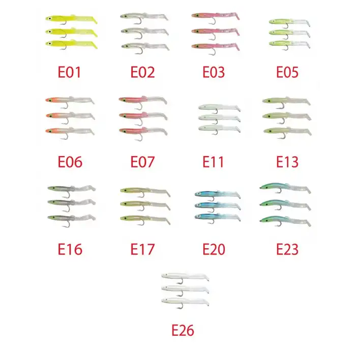 Captain 3526 Eel Fish 5cm Silikon Zargana Suni Yem 3lü Paket E16 Black