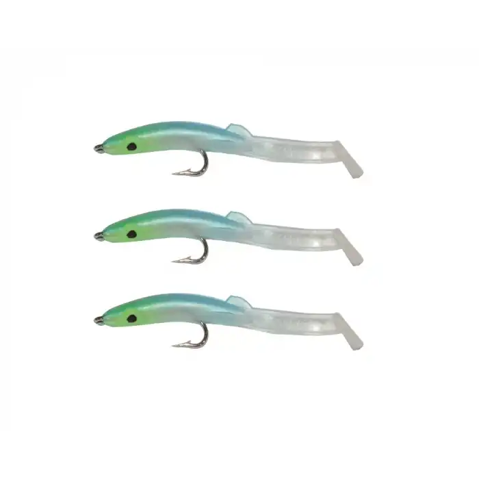 Captain 3526 Eel Fish 5cm Silikon Zargana Suni Yem 3lü Paket E23 Blue