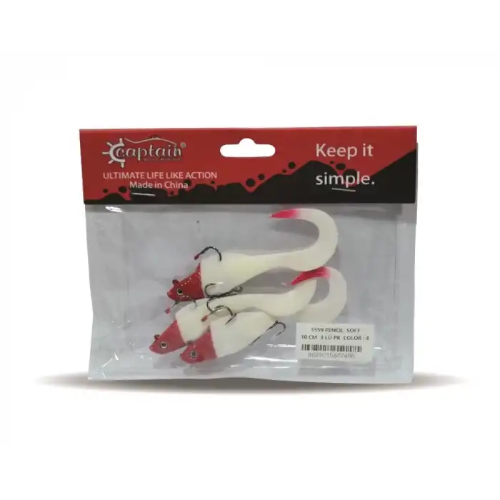 Captain 3559 Pencil Soft 10cm Levrek Silikonu 3lü Suni Balık 4