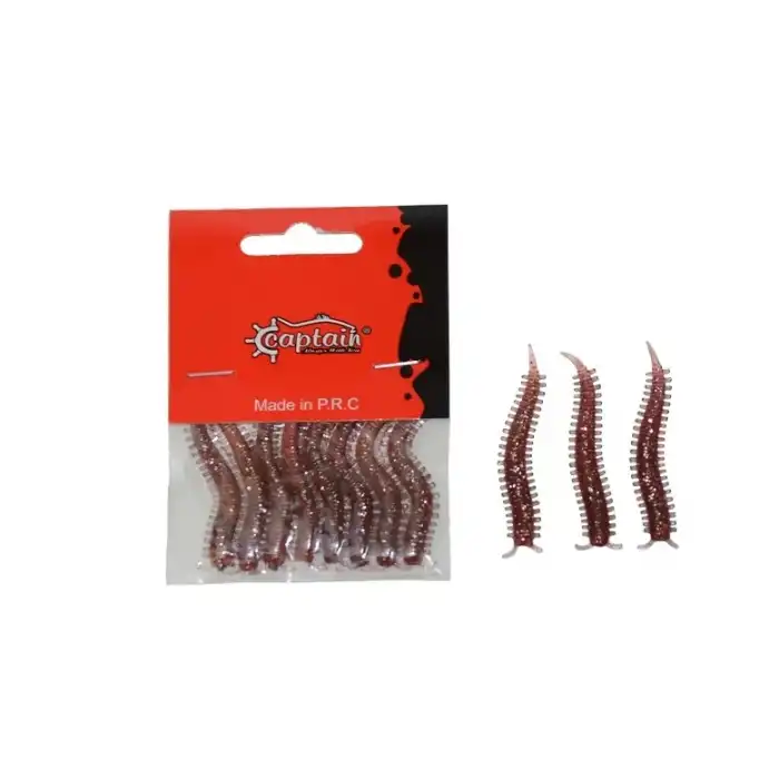 Captain 3564 Ajibishi Silk Worm 5.5cm LRF Silikon Yem 8li Set 1