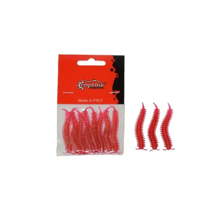 Captain 3564 Ajibishi Silk Worm 5.5cm LRF Silikon Yem 8li Set 2