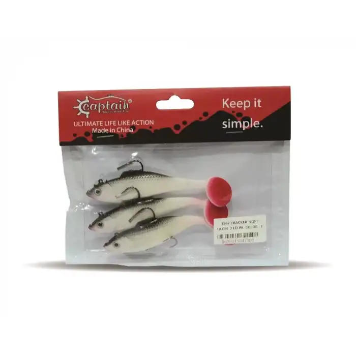 Captain 3567 Cracker Soft 10cm Levrek Turna Silikonu 3lü Set Suni Balık 1