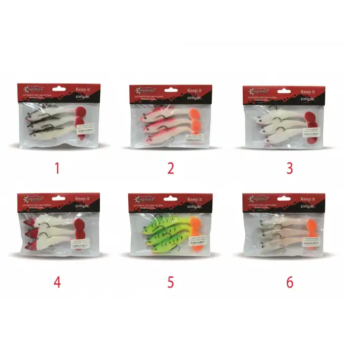 Captain 3567 Cracker Soft 10cm Levrek Turna Silikonu 3lü Set Suni Balık 1