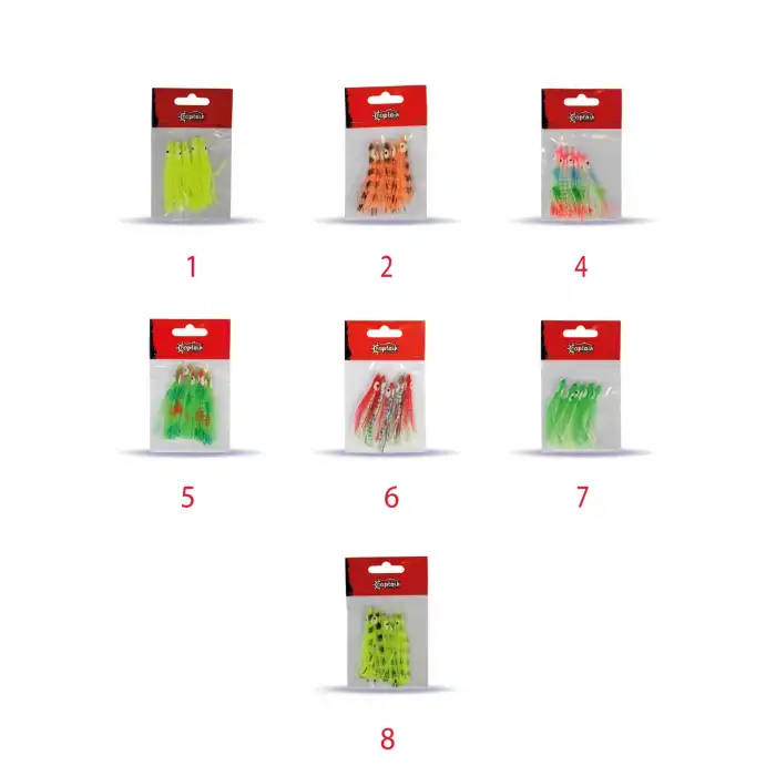 Captain 3594 Octopus Curly 6cm Ahtapot Sübye 5li Paket Suni Yem 1