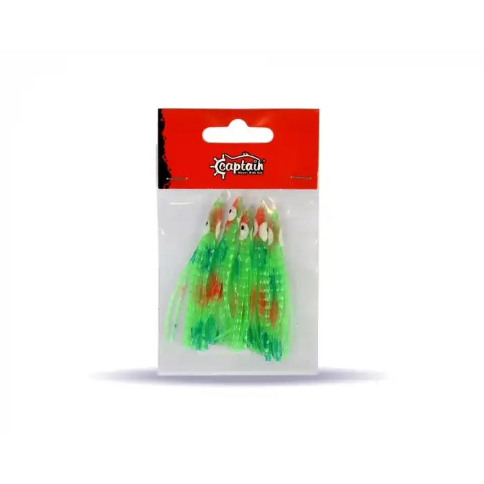 Captain 3594 Octopus Curly 6cm Ahtapot Sübye 5li Paket Suni Yem 5