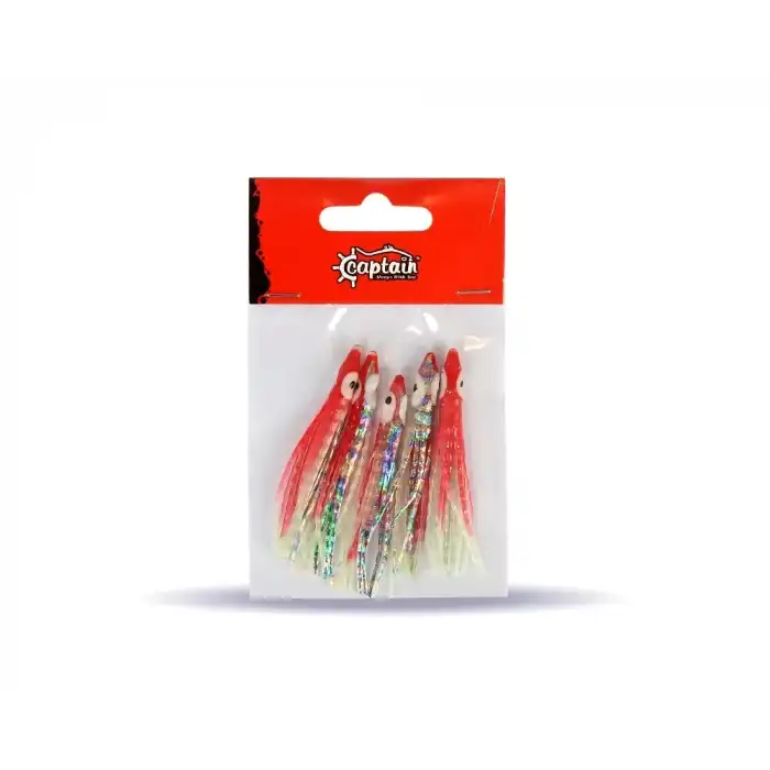 CAPTAİN 3594 OCTOPUS CURLY 6CM AHTAPOT SÜBYE 5Lİ PAKET SUNİ YEM 6
