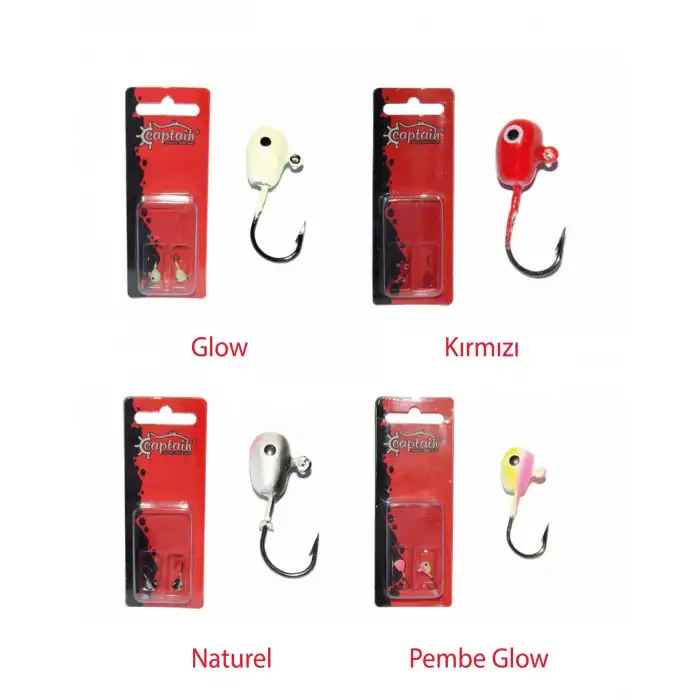 Captain 6443 Jig Head Pug Pug 0.9gr Micro LRF Jig Head 2li Set Pembe Glow