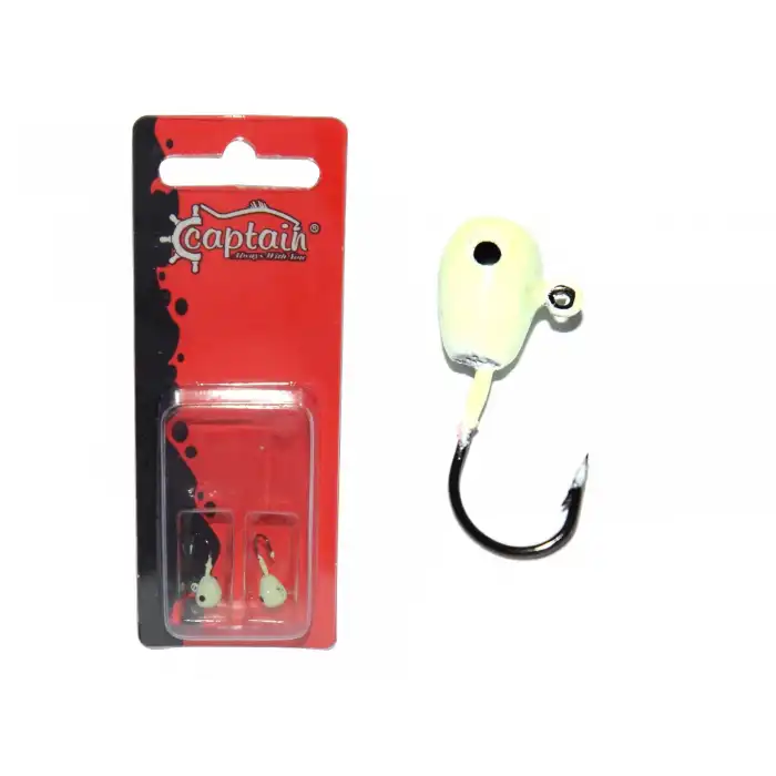 Captain 6444 Jig Head Pug Pug 1.7gr Micro LRF Jig Head 2li Set Glow
