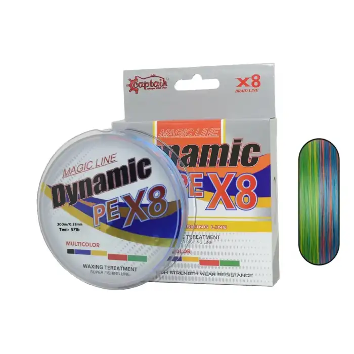 Captain Dynamic PE 8 Örgü İpi Misina 300mt Multi Color 0.28 mm