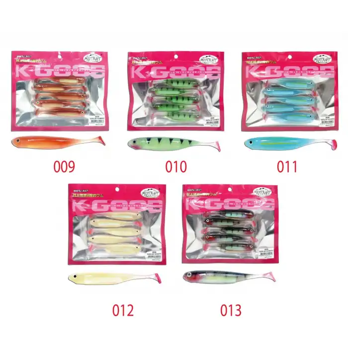 Mutant 3538 Twost Tail Flash 9cm Levrek Silikonu 5li Paket Suni Yem 010