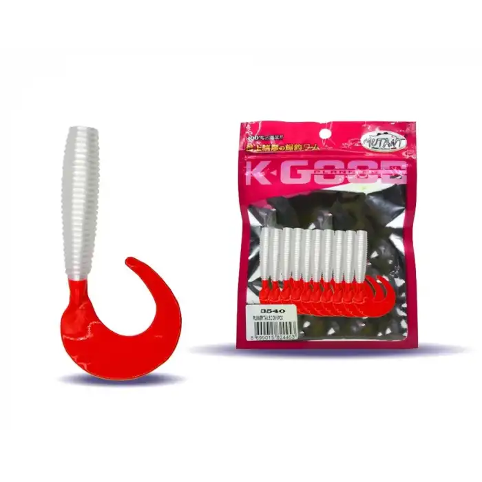 Mutant 3540 Micro Snap 6cm Levrek Silikonu 10lu Paket Suni Yem BeyazKırmz