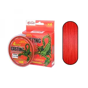 Captain Casting PE 4 Kat Spin İp Misina 150mt Kırmızı 0.20 mm