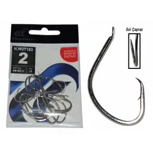 HAYABUSA HMUT 183 CİRCLE DÖVME OLTA İĞNESİ 15Lİ PAKET NİKEL 2