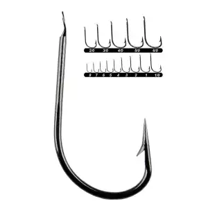 Youvella 1403 Kısa Pala Dövme Olta İğnesi 100lü Kutu Black Nikel 4/0