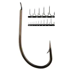 Youvella 1405 Kısa Pala Dövme Çapraz Olta İğnesi 100lü Kutu Bronz 4