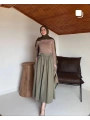 Haki Torino Kumaş Etek Modelimiz