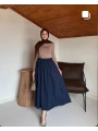 Lacivert Torino Kumaş Etek Modelimiz