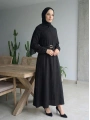 Siyah Modal Kumaş Kemerli Elbise Modelimiz