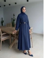 Lacivert Modal Kumaş Kemerli Elbise Modelimiz