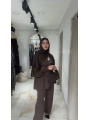 Kahve Rengi Modal Kumaş Pantolonlu Takım Modelimiz