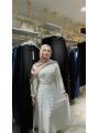 Beyaz Şifon Kumaş Astarlı Puantiyeli Etek Modelimiz