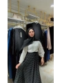 Siyah Şifon Kumaş Astarlı Puantiyeli Etek Modelimiz