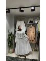 Beyaz Yazlık Keten Kumaş Elbise Modelimiz