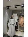 Beyaz Yazlık Keten Kumaş Elbise Modelimiz