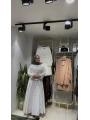 Beyaz Yazlık Keten Kumaş Elbise Modelimiz