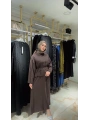 Kahve Rengi Modal Kumaş Etekli Takım Modelimiz